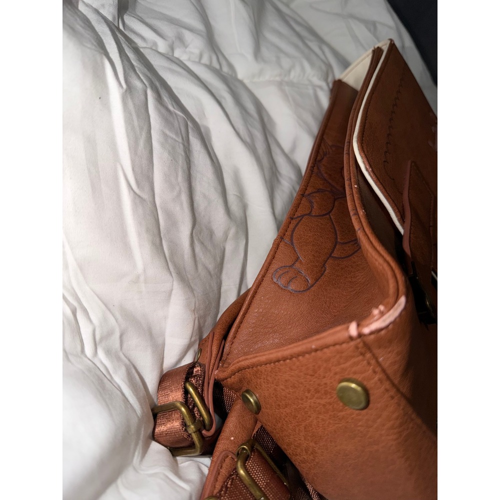 Disney Loungefly Pinocchio Jiminy Cricket Storybook Brown Faux Leather Backpack - Picture 6 of 12